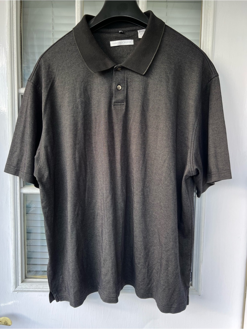 Geoffrey Beene Men's Dark Charcoal Gray Polo
